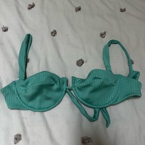 Monday Swimwear Cala Roja Top in Turquoise Wide Rib